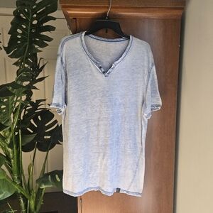 Lucky Brand Light Blue Venice Burnout Tee